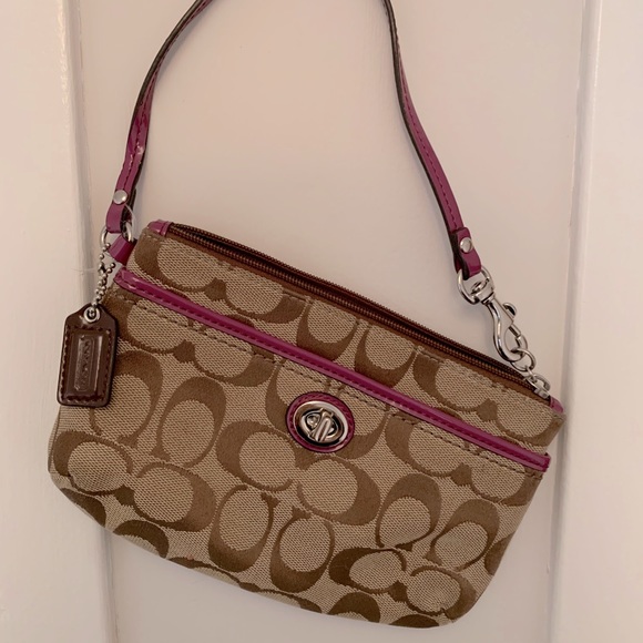 Coach wristlet with pink accents - Picture 1 of 5